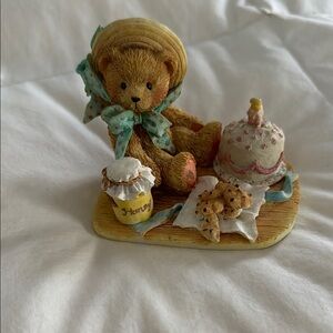 Cherished Teddies Adorable Bear Figurine with Cake and Honey